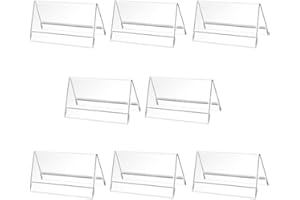 CAASFOOY 8 Pezzi Porta Avvisi da Tavolo, Porta Etichette in Acrilico, Espositore da Tavolo in Plastica Trasparente , Porta Prezzi per Negozio, per Poster,Bancone Negozio,Portafoto(9x6 cm)