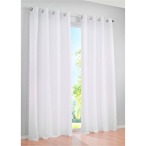 Hoomall Blickdichte Gardinen Ösenvorhang Blickdicht Vorhang Verdunklungsgardine Ösenschal Blickdicht 140*225cm 1er set Weiß