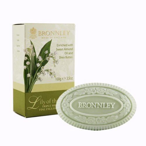 Bronnley Savon anglais au muguet pressé trois fois 100 g