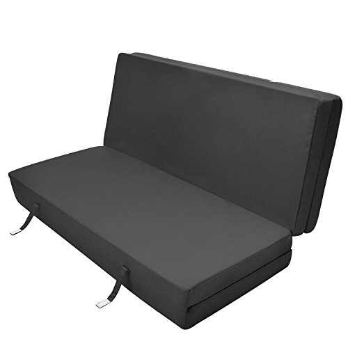 Beautissu® Klappmatratze Campix 120×195 cm – klappbares Notbett als Faltmatratze & Gäste-Matratze faltbar in Schwarz - 2