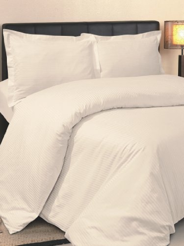 VICEROY BEDDING 100% Egyptian Cotton, BOUTIQUE STRIPE Duvet Cover, CREAM, Super King Bed Size, 800 Thread Count