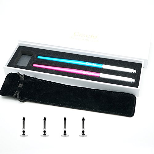 Ciscle Disc Stylus 2Pack Precise Disc Styli mit 4 Ersätze Disc Tips für kapazitive Touch-Screen-iPads, Tablets, iPhones, Samsung Galaxy Note / Tab und mehr (Blau + Rosa) - 7