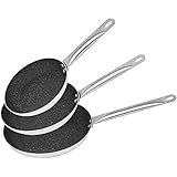 sarten acero inoxidable el corte ingles Volumen de suministro: 3x sartenes en tamaño de 20 cm, 24 cm, 28 cm // Peso: 418 g, 544 g, 631 g