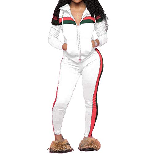 Femmes Survêtement Ensemble de Deux Pièces, Sportswear Décontracté pour Jogging Fonctionnement Aptitude, Vestes Outerwear Tops À Manches Longues et Pantalons