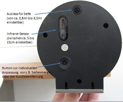 Sensor Seifenspender Edelstahl mit automatischer Auslösung -Komplettpaket incl. Batterien Infrarot / automatic soap dispenser / - 7
