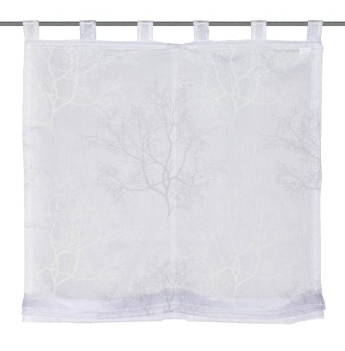 Home fashion 79641-803 Schlaufenrollo bedruckt, 140 x 120 cm, Batist, grau