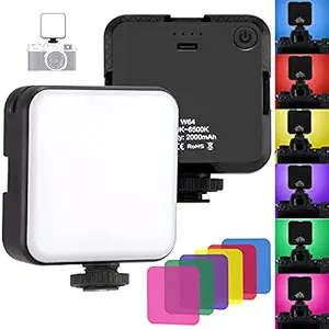 Video Conference Lighting, 6 RGB LED Video Light with Clip, Adjustable On-Camera Video Lights, 2500k-6500K Dimmable LED Camera Light, Selfie Light for Laptop Webcam Lighting, Remote Work, Photography