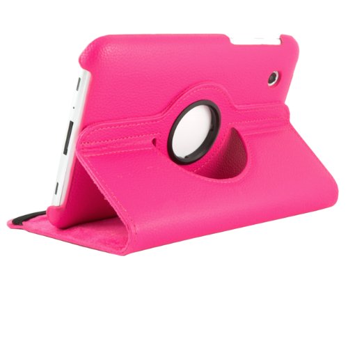 360 ° 7.0 Luxus Tasche SAMSUNG GALAXY TAB 2 7.0 P3100 P3110 Hülle Schutz Etui Tasche Cover Case mit Ständerfunktion (Pink) - 3