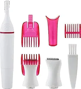 NEWERA 5 IN trimmer for Upper, Lip, Chin, Eyebrow, bikini trimmer for women, White and Pink