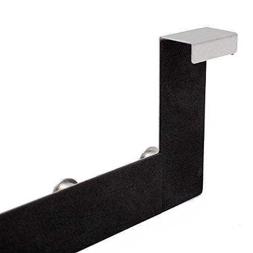 Malin´s edle Türgarderobe – Premium Handtuchhalter fürs Bad aus rostfreiem Stahl – hochwertige Garderobenleiste mit 6 abgerundeten Haken – Schaumgummigeschützte Hakenleiste für eine Türfalz von 2 cm - 5