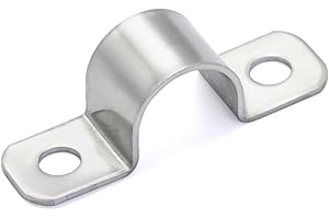 FamlTol 20 Stk U-Rohrschellen,Zweiloch Rohrschelle Befestigungsschelle Edelstahl Für Pipeline Elektroleitung Leerrohre Ø 6 mm