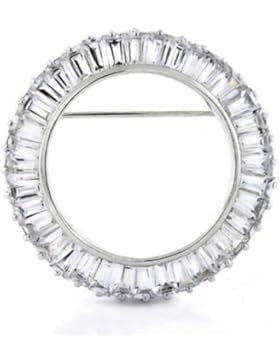 Bling Jewelry Sterling Silber Baguette CZ Kreis des Lebens Pin Brosche