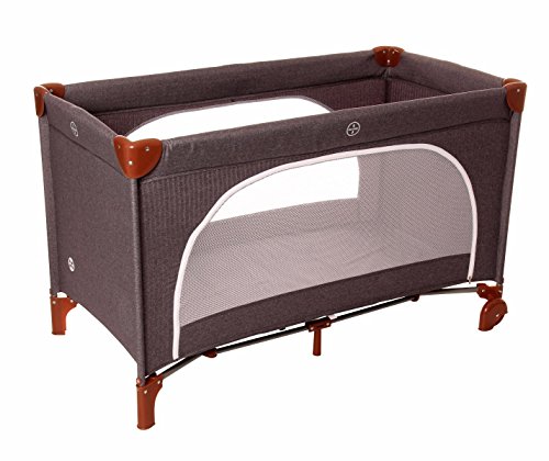 Preisvergleich Produktbild Reisebett, Babyreisebett, Kinderreisebett, Reise-Bett, Hängematratze für Neugeborene, Schlupfloch, 120x60 cm, Babyblume NURIT, grau