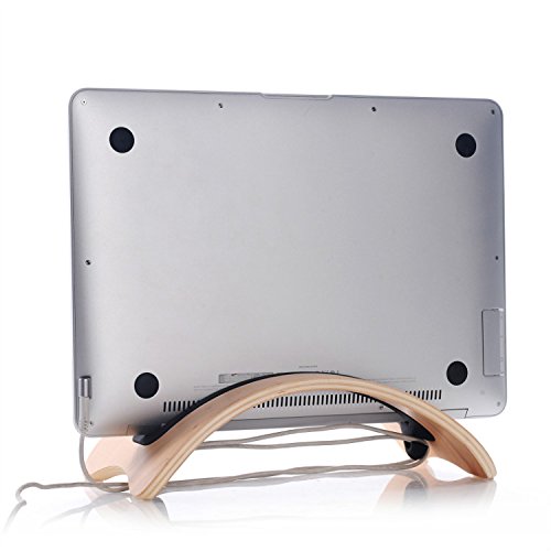 Belk umfangreiche Type Notebook Second-Generation Holz BookArc Ständer geeignet für MacBook Air/Pro/Retina Tragbarer Laptop-Ständer mit dicker Fächer für Laptop, Notebook Lenovo ThinkPad, Yoga-Dell Y50 Notebook-Ort Inspiron XPS ASUS Notebook weiß Light Original Farbe - 9