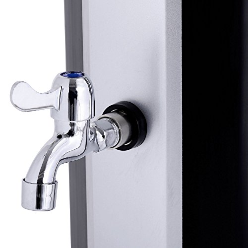 ZELSIUS Solardusche „Emerald“ Gartendusche mit Wasserhahn Pool Dusche 35 Liter Schwarz mit Silber - 4