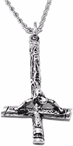 Inverted Cross Occult Satanic Pendant (Silver Plated) with Chain