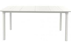 RESOL GRUPO Resol Noa Mesa Rectangular Interior, Exterior 160x90 | jardín, terraza, balcón, Salon, Cocina, Comedor | diseño, Ligero, Multiusos | 4-6 Personas | Pie Blanco - Tablero Blanco