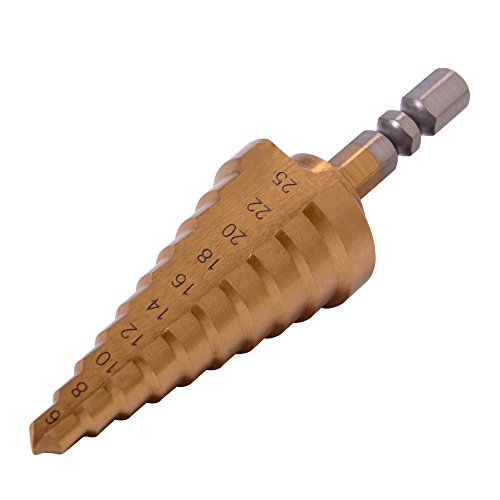 XCSOURCE® 6-25mm Stufenbohrer Bohrer 10-Punkte HSS titanbeschichteten 1/4 „Sechskantschaft Schnellspanner Holz Metall Cutter BI447 - 2