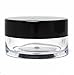 3x 10mL BLACK SCREW LID PLASTIC JARS POTS with FREE POWDER SIFTERS For Cosmetics/Powder/Mineral Make Up/Blusher/Foundation