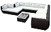 Produktbild Baidani Gartenmöbel-Sets 10c00015.00002 Designer XXL Sofa Extreme, Hocker mit Auflage, Couch-Tisch mit Glasplatte, braun