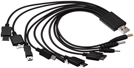 Fablcrew 10 in 1 Universal USB Charger Cable Portable Multifunctional For Multiple Cell Phones Black