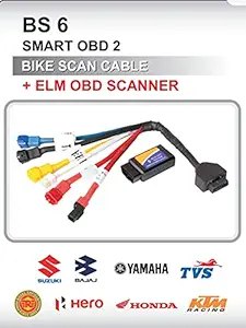 Techno India BS 6 Smart OBD 2 Bike Scan Cable with ELM OBD Scanner | Bike Scanner | Compatible with Honda Bajaj, KTM, TVS Scooters and Motorcycles (BS 4 and BS 6 Type)