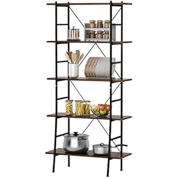 BHG Libreria Pieghevole Multifunzionale Vintage – Senza Montaggio, 4 Ripiani, Per Casa E Ufficio (Colore Fuoco) - 2