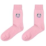 WooCo Verkauf Casual Socken Unisex Männer Frauen Winter Strumpf Tier Niedlich Lustige Stickerei Cartoon Mid Tube Crew Neck Socken(Rosa,One Size)