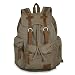 Produktbild Canvas Rucksack Vintage Rucksack Herren Damen Segeltuch Leder Rucksack Damen Gross für Uni Campus Student Reisen Wandern 14-15.6 Zoll Laptop mit Laptopfach (Armee-Grün)