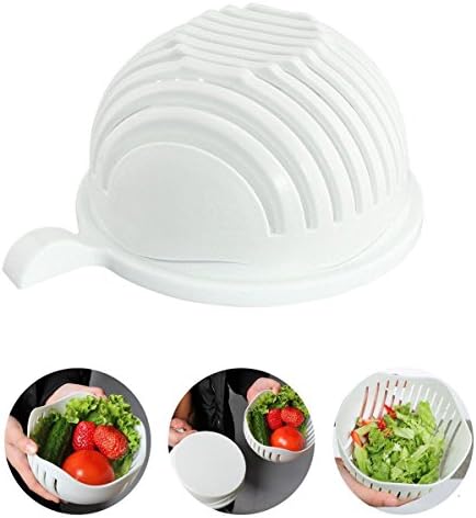 QuiCi Salad Cutter Bowl 60 Seconds Salad Maker Fruit Vegetable Bowl Cutter-Fast Fresh Salad Slicer Salad Chopper- Extra Big Bowl Super For Washing Containing