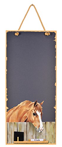 Memotafel Pferd 60 x 26,5 Kreidetafel Tafel mit Kordel Wandtafel Deko Schreibtafel