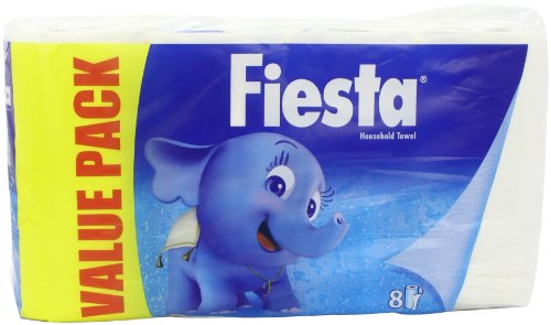 Fiesta White Kitchen Towel - 8 x Pack of 3 (24 Rolls)