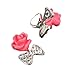 10 PCS Rose Flower Zircon Alloy Bow 3D Nail Art Tips Stickers Decoration Jewelry DIY