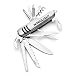 Produktbild Kleines Taschenmesser mit 11 Funktionen - Multi Tool mit Säge, mit Schere, mit Korkenzieher und mit Camping-Dosenöffner aus Edelstahl