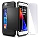 Price comparison product image iPhone 6 / 6s Case with Card Holder and[ Screen Protector Tempered Glass x2Pack] SUPBEC i Phone 6 / 6s Wallet Case Cover with Shockproof Silicone TPU + Anti-Scratch Hard PC - Full Protective+Card Slot