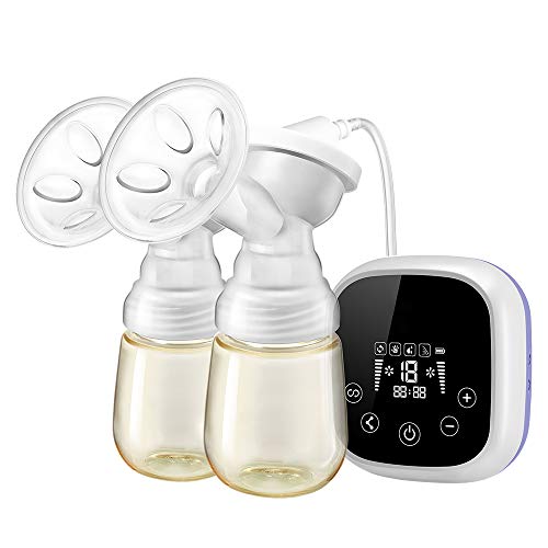 Zenez, tiralatte elettrico, doppia ventosa, ricaricabile, per allattamento, con display LCD touch screen