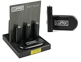 1 x Original Clipper Mechero de metal negro mate con cromo metálico lata