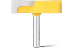 WOBLLMX Fresa para limpieza de suelos de 8 mm, diámetro de 57 mm, longitud de trabajo de 15 mm, hoja de metal duro, duradera y afilada para herramientas de carpintería (amarillo)