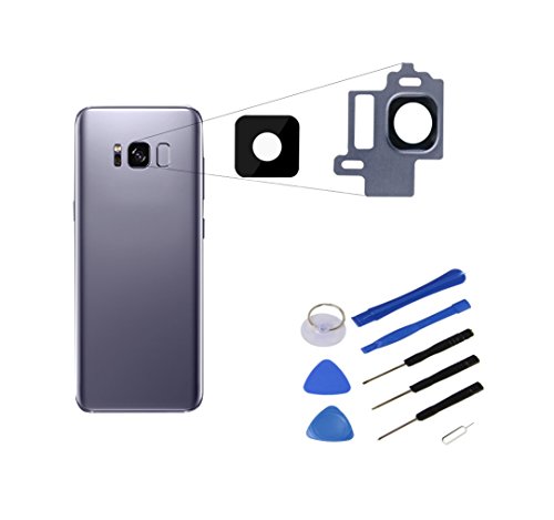 ★ RM ★ para Samsung Galaxy S8 Cámara Lente Cámara Lente Cristal Lens con marco lente Orchid Gray Gris Grey Wire + Herramientas para Notebook ★ RM ★