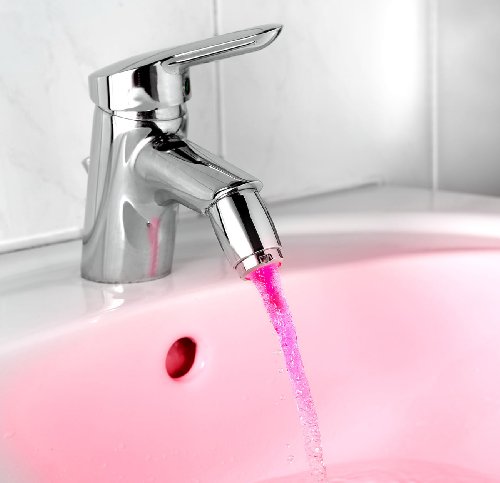 infactory Dynamo-LED- Wasserhahnaufsatz mit Strahlregler, leuchtet blau/grün/rot - 5