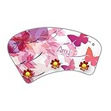 Wand-Garderobe mit Namen Amy und schönem Schmetterling-Motiv für Mädchen - Garderobe für Kinder - Wandgarderobe