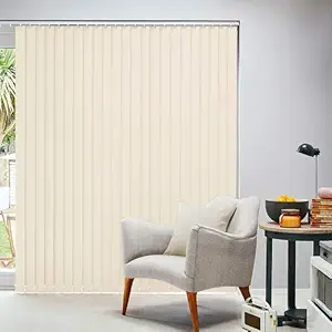 MSR 116 Vertical Blinds/Curtains and Shades for Home Furnishing(Balcony,Kitchen,Bedroom,Bathroom etc) Cream (5ft(W)  5ft(ht))