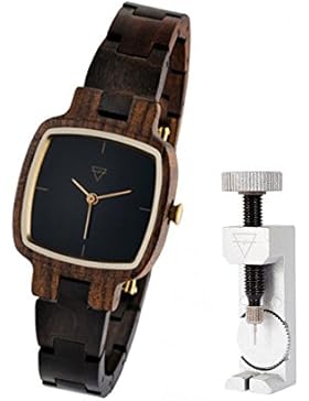 KERBHOLZ® Greta | handgefertigte Armbanduhr aus Edelholz | Exklusives Bundle | mit Fachwerkzeug zum Kürzen und...