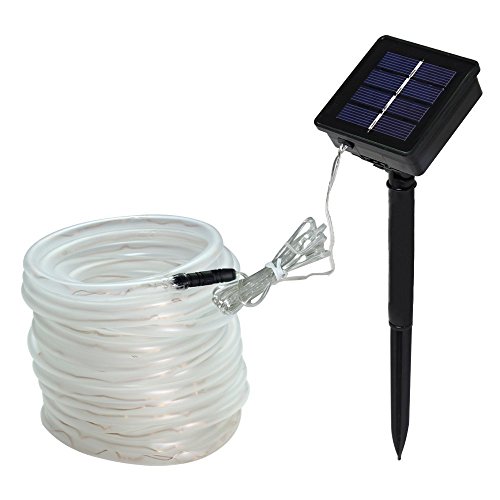 TurnRaise 12 M 100 LED Solar Garten Lichterkette, Wasserdicht IP65 LED Solarlichterkette,Außenlichterkette, LED Lichterketten Für Hochzeit, Party und Weihnachten, Weihnachtsbeleuchtung (Kaltweiß) - 5