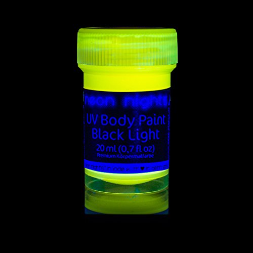 neon nights UV-Licht Bodypainting Schminke | Schwarzlicht-Körperfarbe für Body und Facepainting | Fluoreszierende Farben im Schminkset für knalligen Glow-Effekt | 8 x 20ml Leucht-Farben - 3