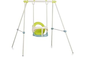 Smoby - Portique Métal Baby Swing - Balançoire Bébé - Intérieur/Extérieur - Hauteur 118 cm - Traité Anti-UV - A Partir de 6 Mois - Fabrication Espagnole