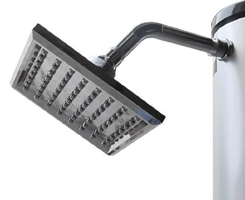 Solardusche 35 Liter mit Wasserhahn und Gartenschlauchanschluss, eckiger Duschkopf, schwarz/silber - 7