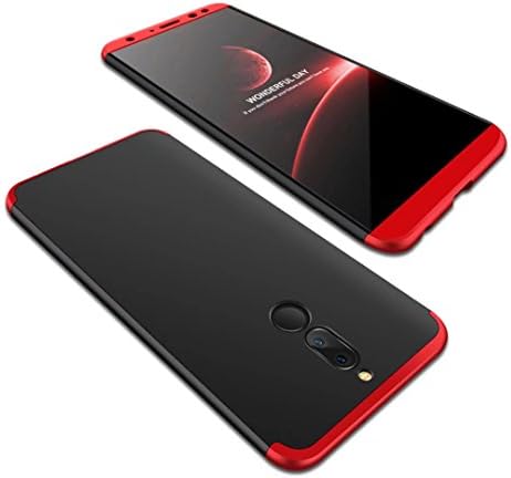Huawei Mate 10 lite Case Red Black 360° Protective Cover PC Hard Shell Anti-Shock Shockproof Full Body Protective Anti-Scratch Bumper 360 Degree Full-Cover Case Matte Protection Case 3 in 1