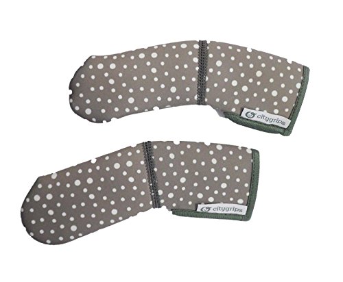 Choopie City Grips Pushchair Double Handlebar Grip Covers/Protectors - Grey Andy Dots (1 Pair)