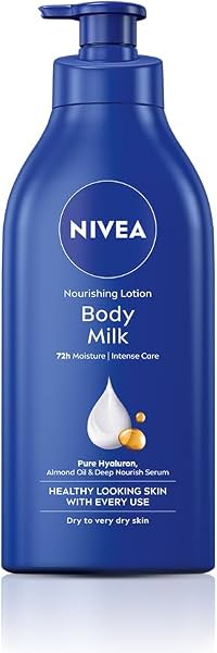 NIVEA Nourishing Body Milk 600ml Body Lotion with Hyaluronic Acid | 72Hr Hydration | Deep Moisture Care for Very Dry Skin | Enriched with Almond Oil | Smooth, Radiant & Healthy Looking Skin Care
